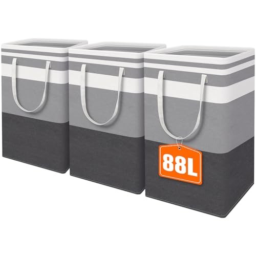 -Pack Large Laundry Basket, Waterproof, Freestanding Laundry Hamper, 88L 3