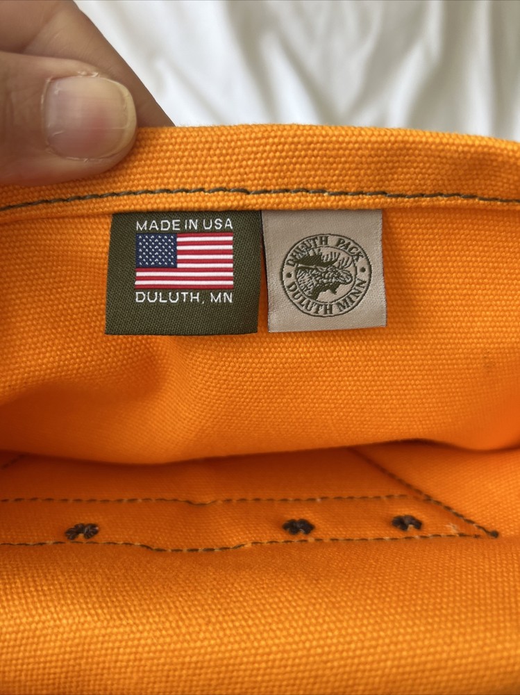 Duluth Pack Mini Duluth Pack Sack Orange Canvas Leather Trim New