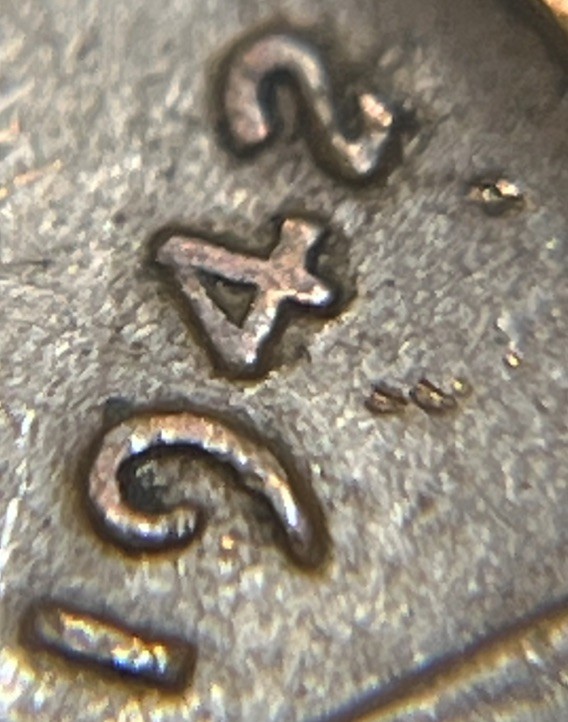 1942 Wheat Penny Error Deformed 2 Date Error
