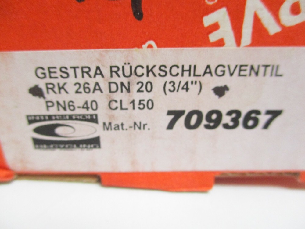 FLOWSERVE, GESTRA, PN6-40, CL150, 3/4" CHECK VALVE