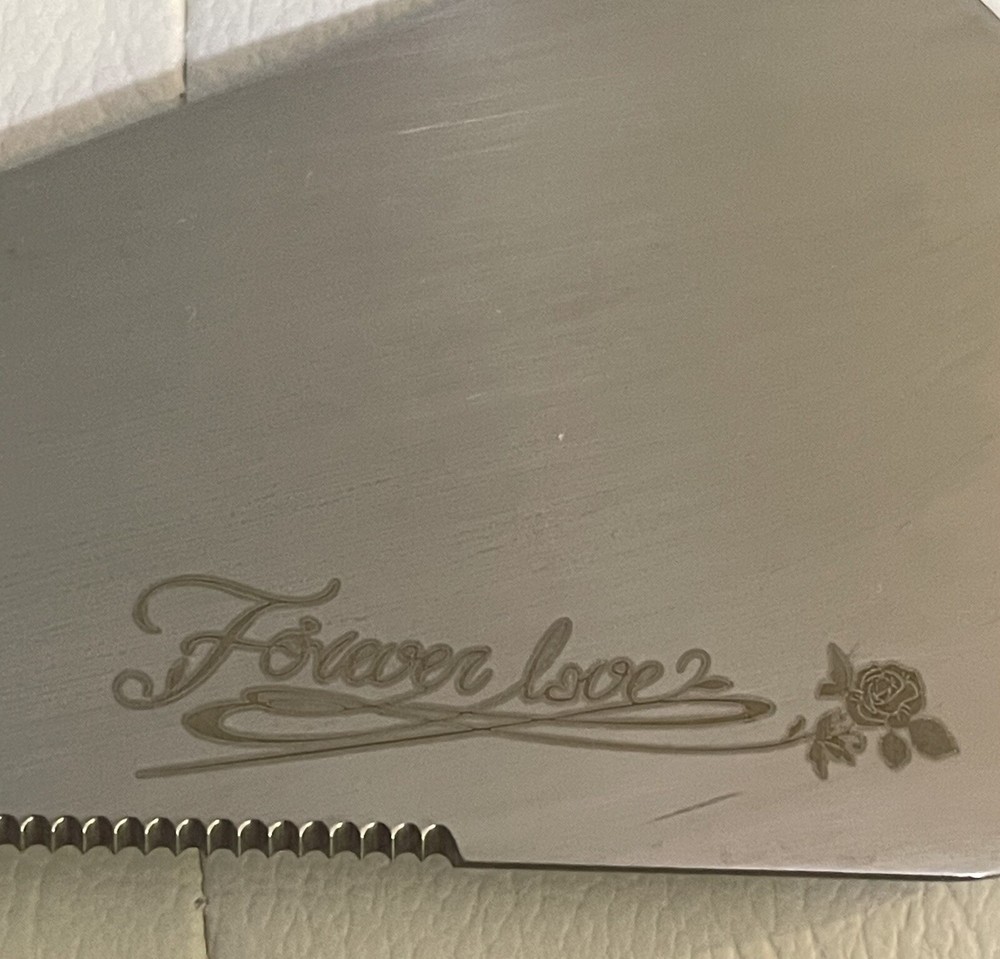 Silver Rhinestone Wedding Cake Knife Server Set NWT!