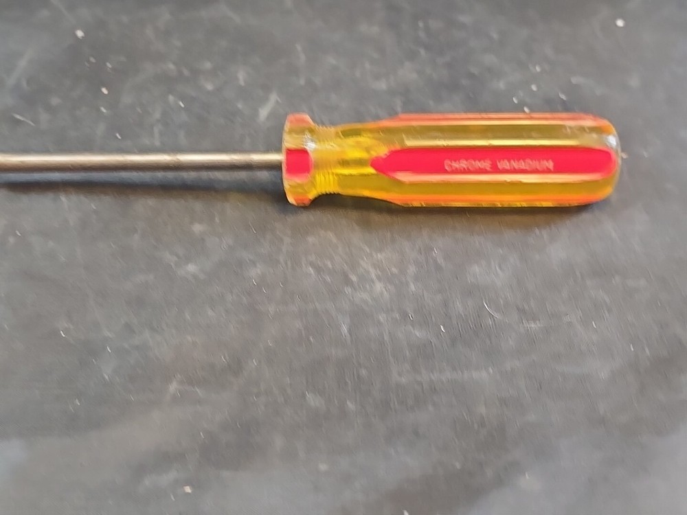 Vintage Rosco Tools Phillips Head Screwdriver V44P Plastic Handle USA 8"