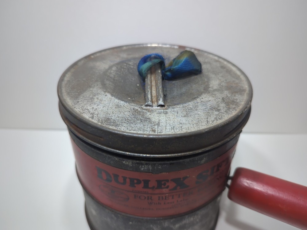 ✨VINTAGE✨ 1920's Duplex Sifter Lable RED HANDLE 5 cup