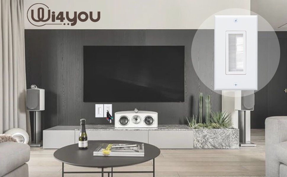 Brush Wall Plate + Low Voltage Mounting Bracket 5-Pack Cable Pass Through Insert