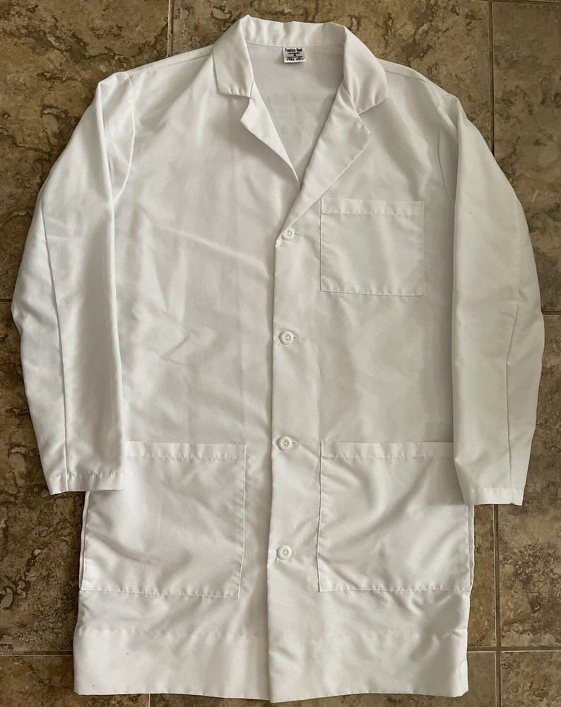 Men’s Size Small White Lab Coat Cotton Blend