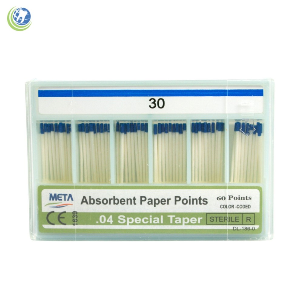 Paper Points .04 Taper #30 Sterilized Endodontic Root Canal Obturation 60/Box
