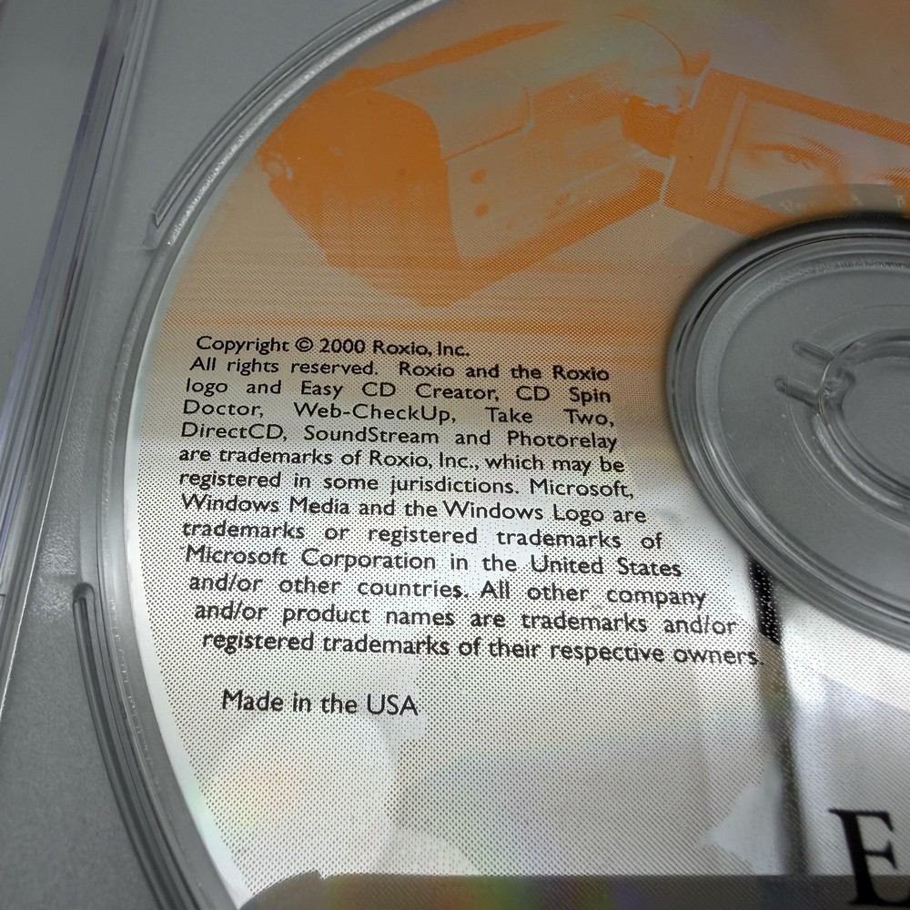 Vintage 2000 Roxio Easy CD Creator 5 Platinum Software CD-ROM Windows PC