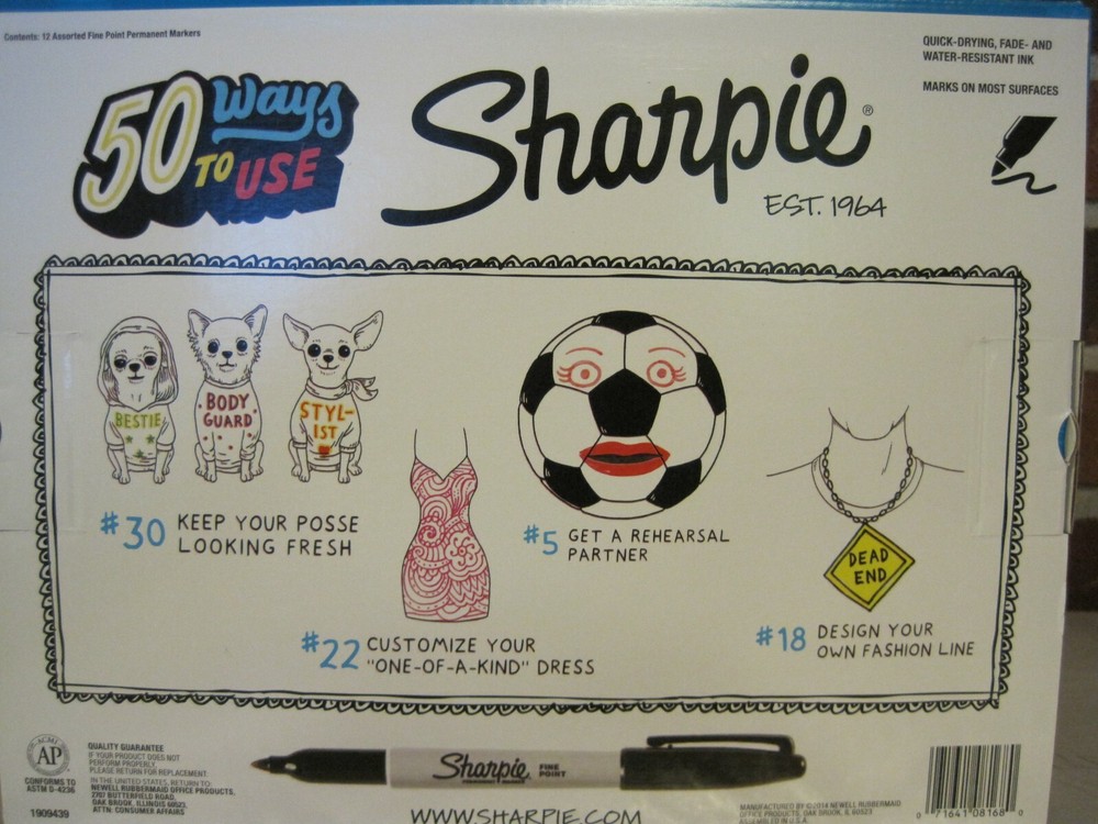 SHARPIE SPECIAL EDITION 12 CT. ASSORTED FINE POINT PERMANENT MARKERS--NEW