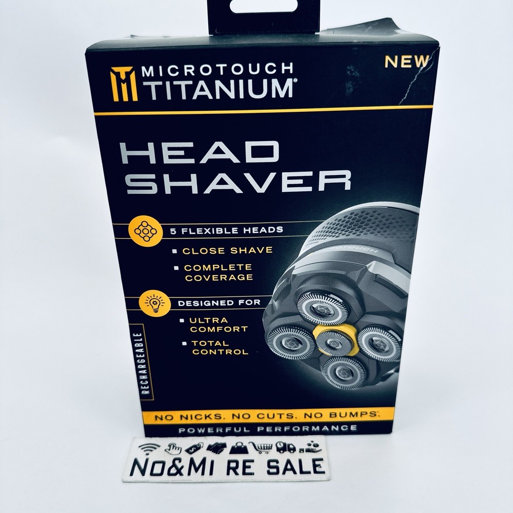 MicroTouch Men's Titanium Head Shaver, 5 Flexible Heads, Black
