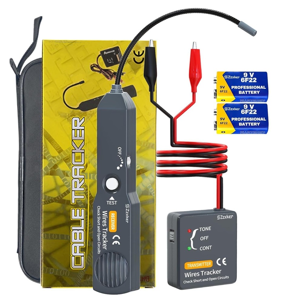 Professional Wire Tester & Short Finder - Includes Batteries for DC Circuits