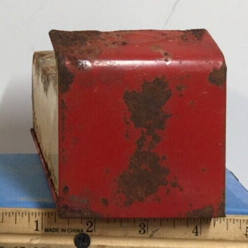 Antique Tin Wall Mount Match Holder with Strawberries on Front