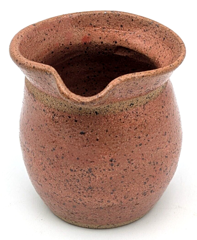 Stoneware Glazed Pottery Creamer 6oz Signed