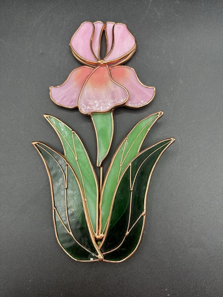 Pink Iris Sun Catcher No Hanger