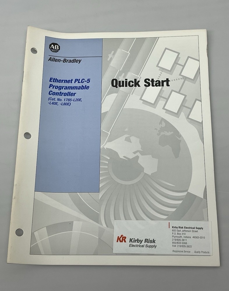 Allen-Bradley 1996 Ethernet PLC-5 Programmable Controller Quick Start Manual