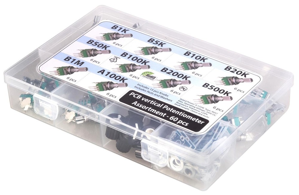 10 Values 60pcs Small Potentiometer Set