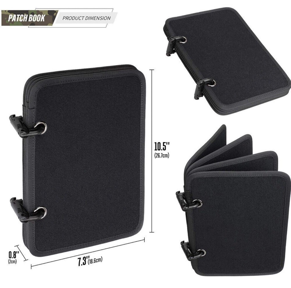 Flip-Page Patch Book Hook and Loop Patch Organizer with Grimlocs