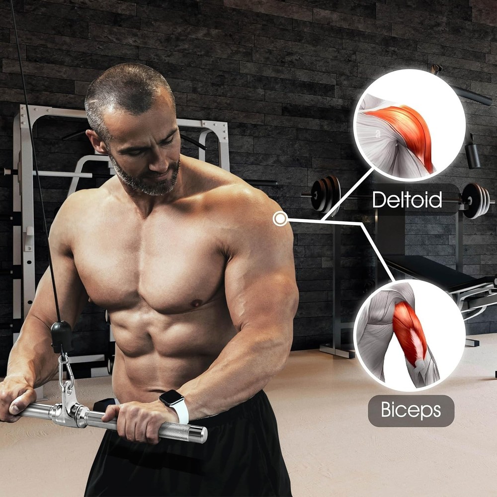 Ergonomic Lat Pulldown Accessories Set with Non-Slip Handles for Gym Use