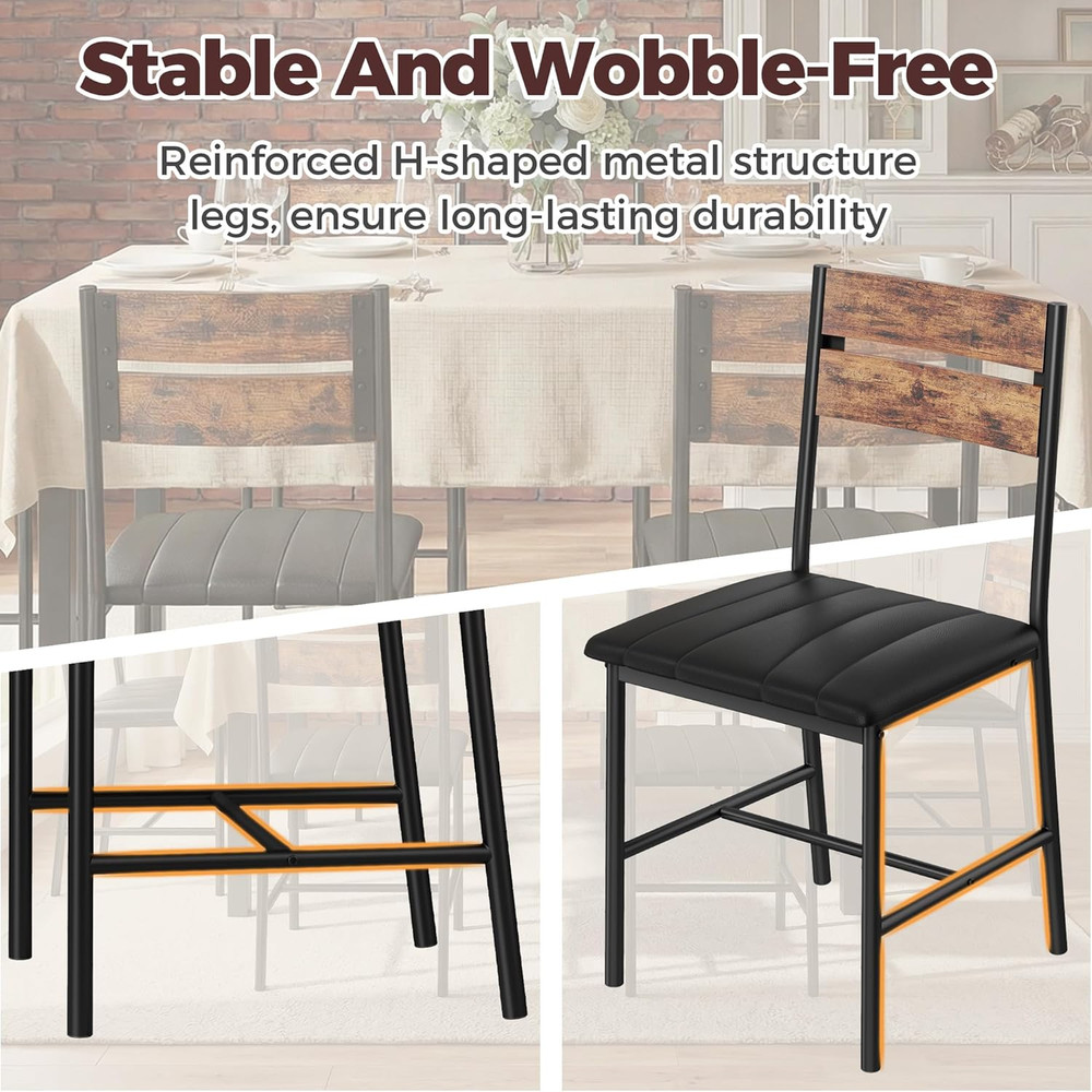 7-Piece Dining Table Set for 6, 71 Inch Rectangular Kitchen Table with 6 Upholst