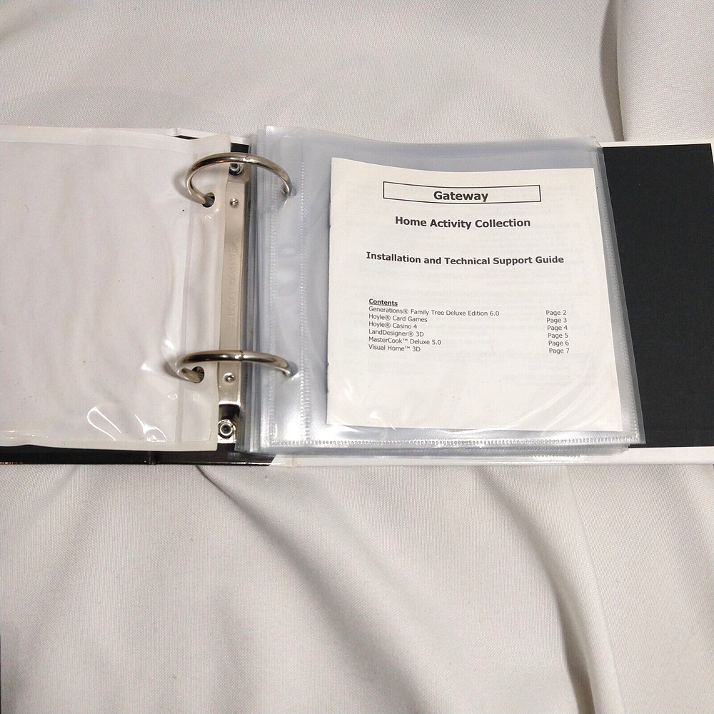 2 Vintage GATEWAY Computers Software Storage Binder 2 ring CD ROM holder 1999