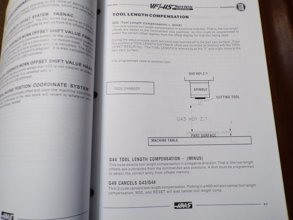 Haas VF/HS Series Programming Workbook CNC Machines 2006