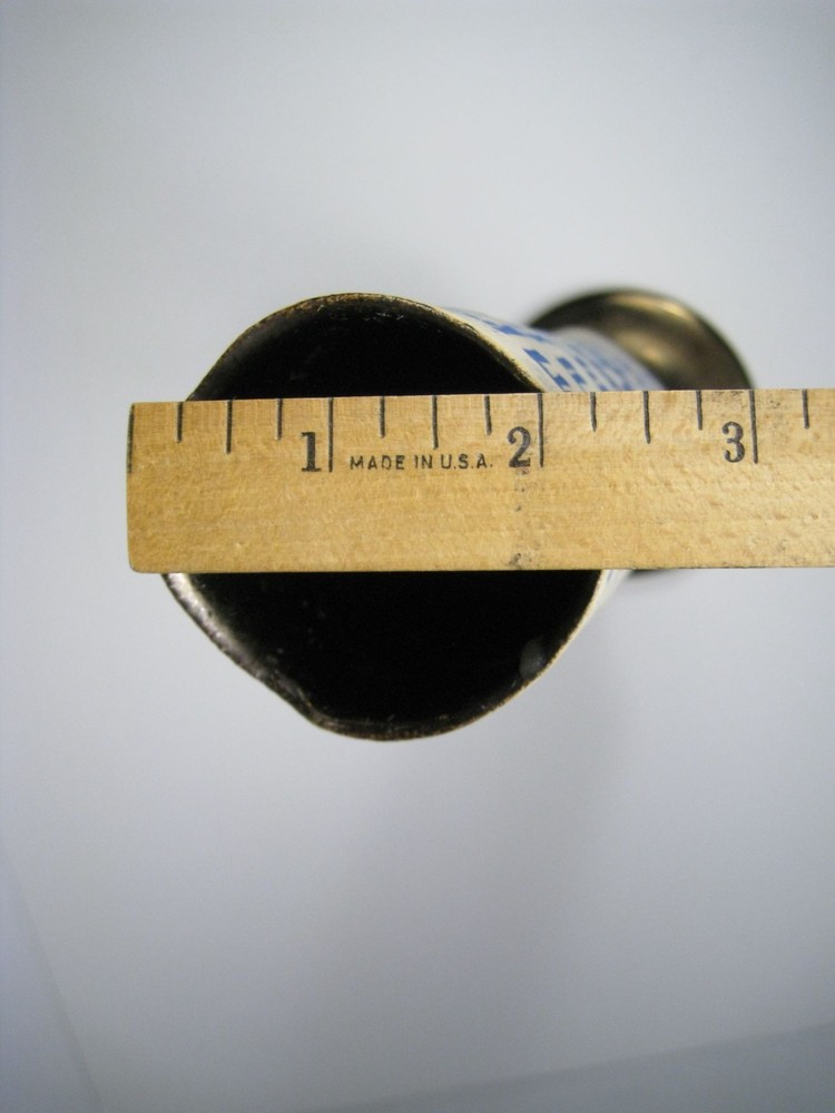 Handcrafted Ceramic Vase Scroll Design Hebrew Letter Brass Base