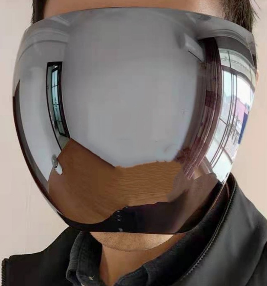Silver Coated ABS Plastic HD Full Face Mask Oversized Reflection Shield