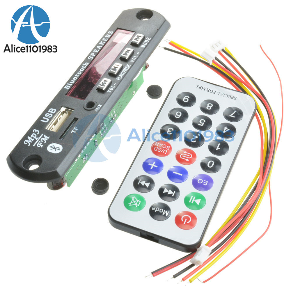 Wireless Bluetooth 12V MP3 WMA Decoder Board Audio Module USB TF Radio For Car