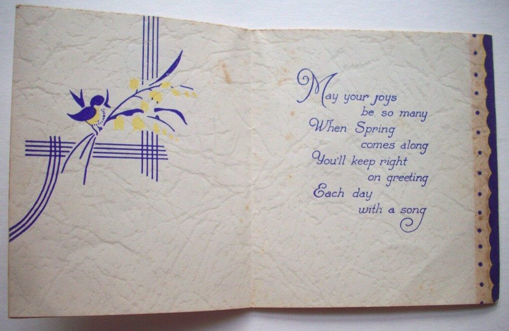 Strolling couple vintage Easter greeting card *TT2