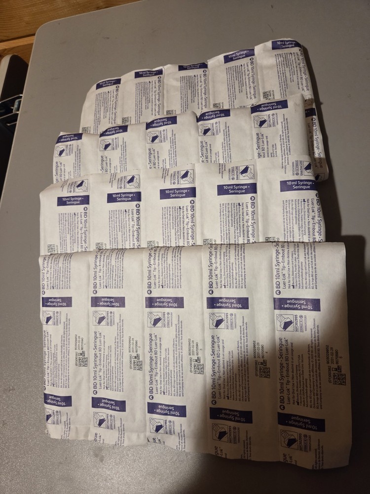10ml Syringe Without Needle Sterile Small Plastic, Individually Packed EXP 2031