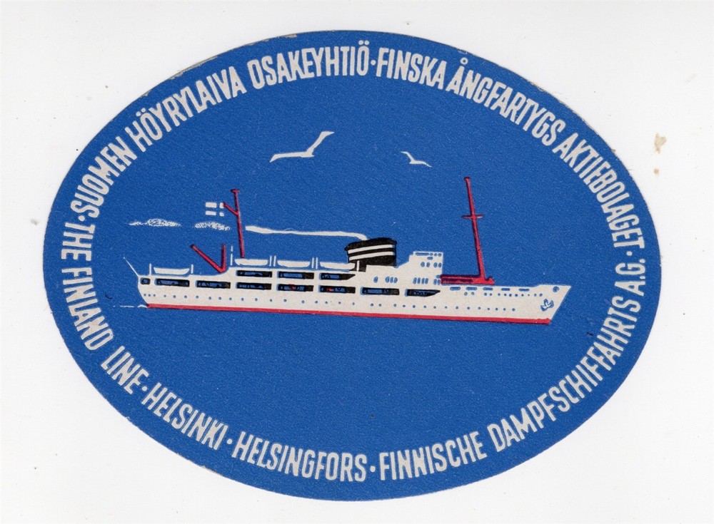 FINLAND LINE STEAMSHIP BAGGAGE LABEL