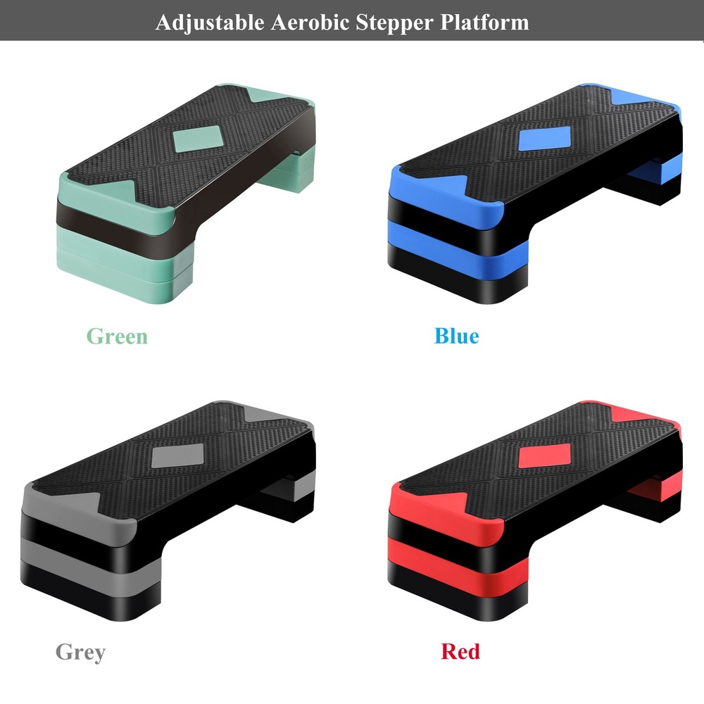 26" Aerobic Step Platform Adjustable Exercise Workout Stepper w/4 Riser 4 Colors