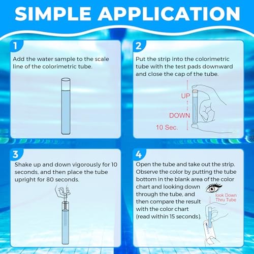 Phosphate Test Kit for Pool Hot-Tub: 50 Counts Phosphate Test Strips - 50strips