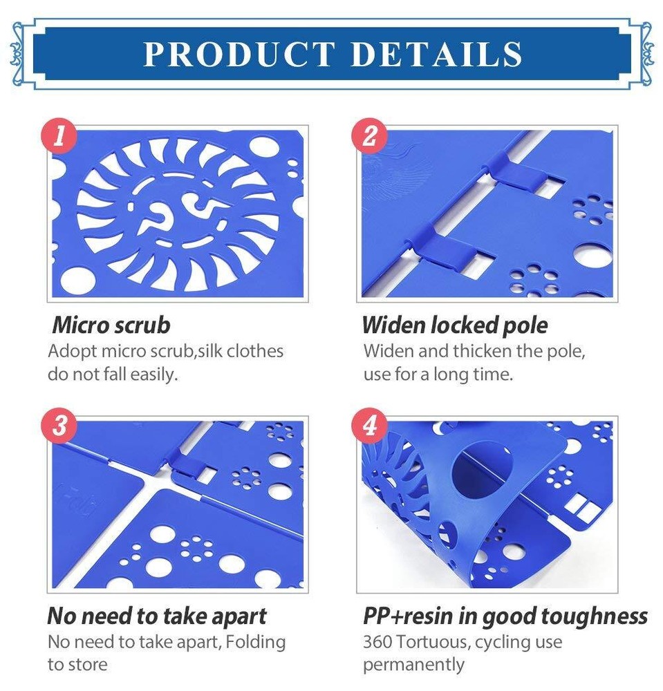 Version 3 Shirt Folding Board Durable Plastic Laundry Organizer Blue
