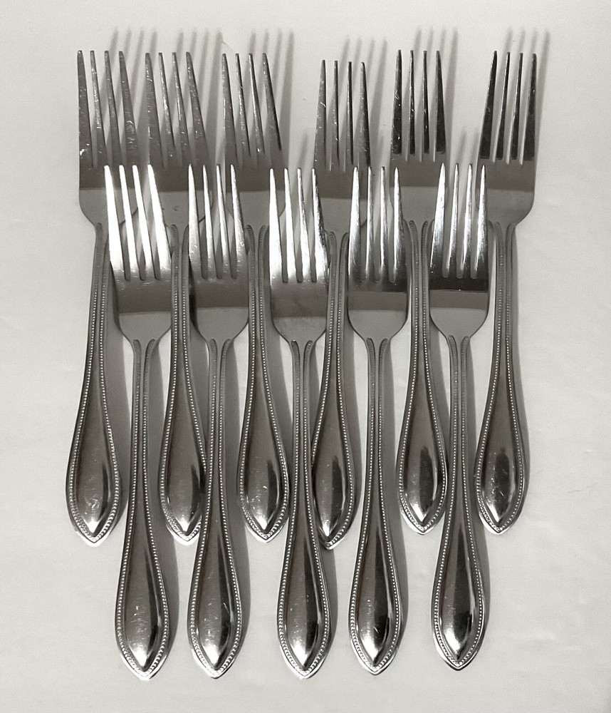 Pfaltzgraff Everyday Flatware 66 pc Set 18/0 Stainless Steel Tiny Beads
