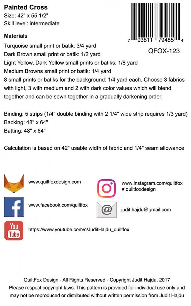 Painted Cross Wall Hanging Pattern by QuiltFox