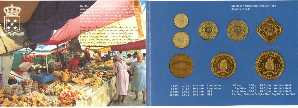 NETHERLANDS ANTILLES ~ 1991 ~ MINT SET ~ 8 COINS ~ MINT PACKAGING