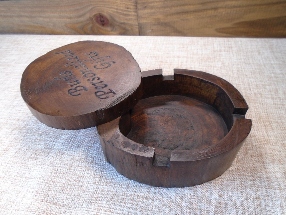 Wood Engraved Ashtray