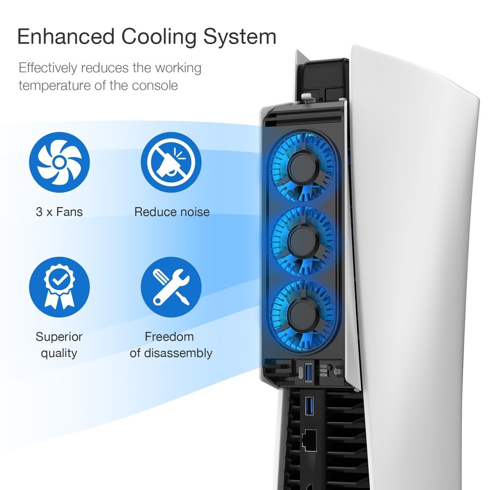 Quiet cooling fan for game console