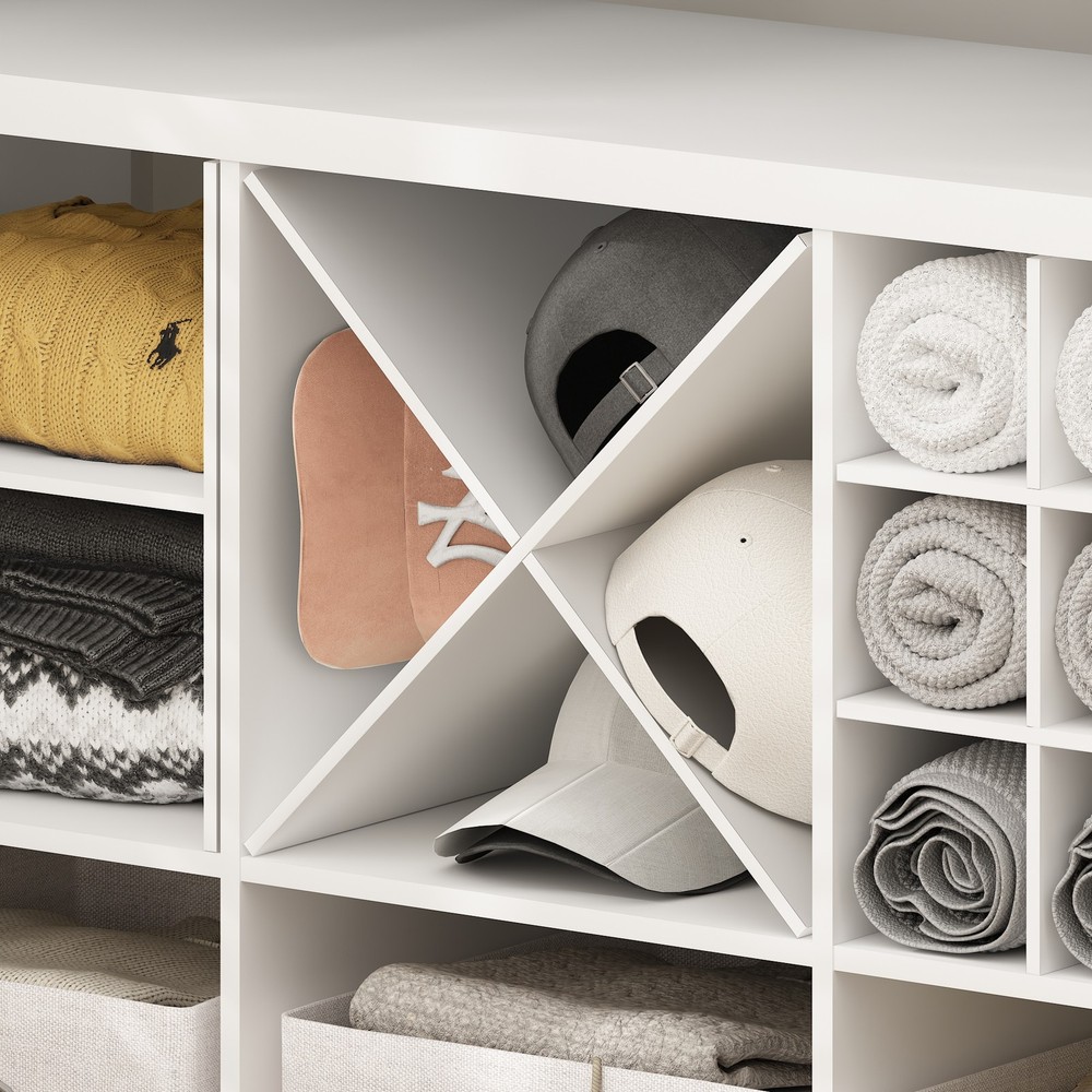 Furinno Cubicle X-Shelf Cube Organizer Insert in White