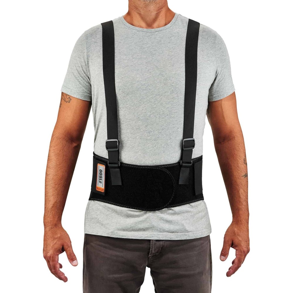 Ergodyne ProFlex 1600 Back Support Brace, 9" Extended Support, High Cut Front...