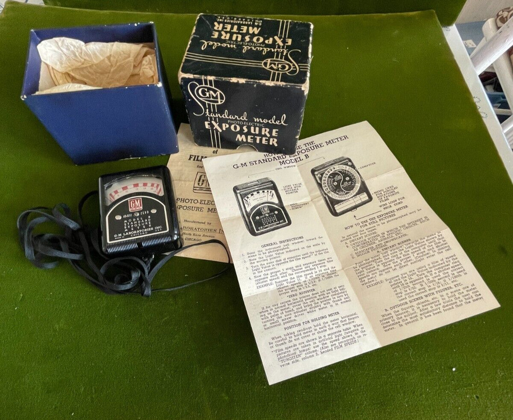 Exposure Meter, GM Laboratories, Original Box, Lanyard, Instructions