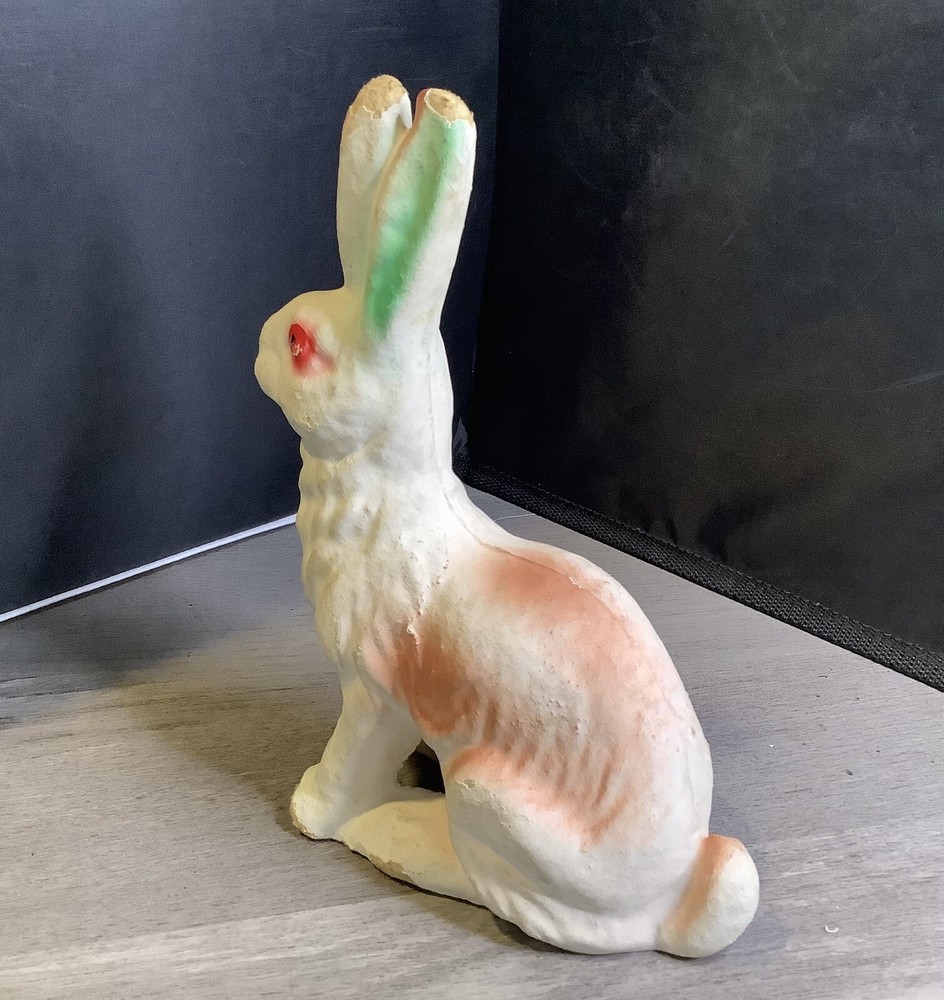 Paper Mache Multicolored Easter Rabbit decoration candy container