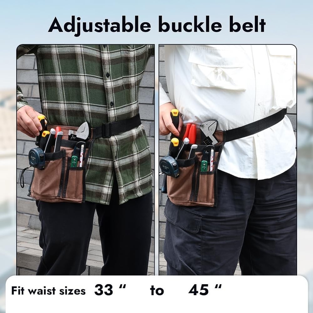 Durable 5-Pocket Canvas Tool Belt for Men