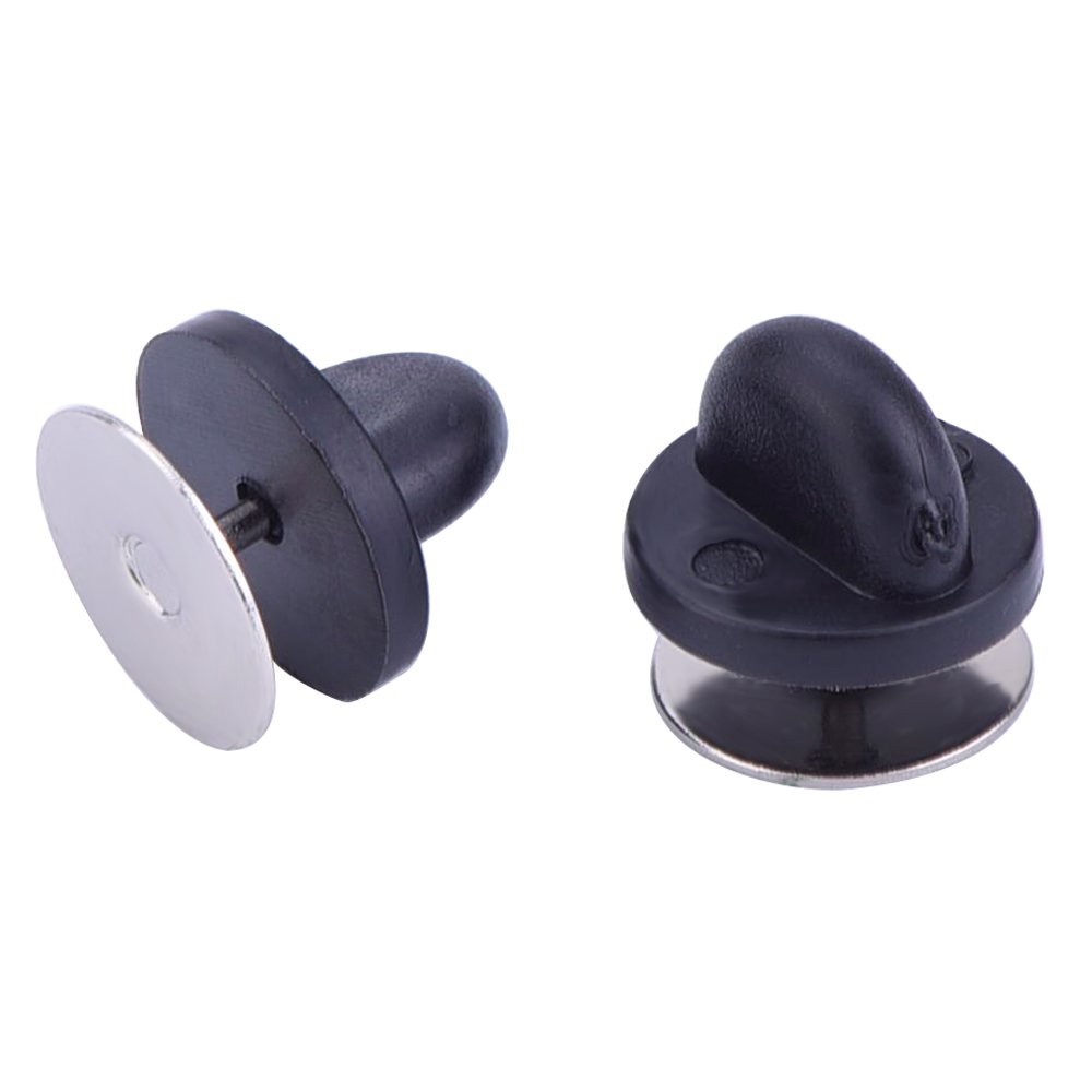 Pin Backs PVC Rubber Black 100