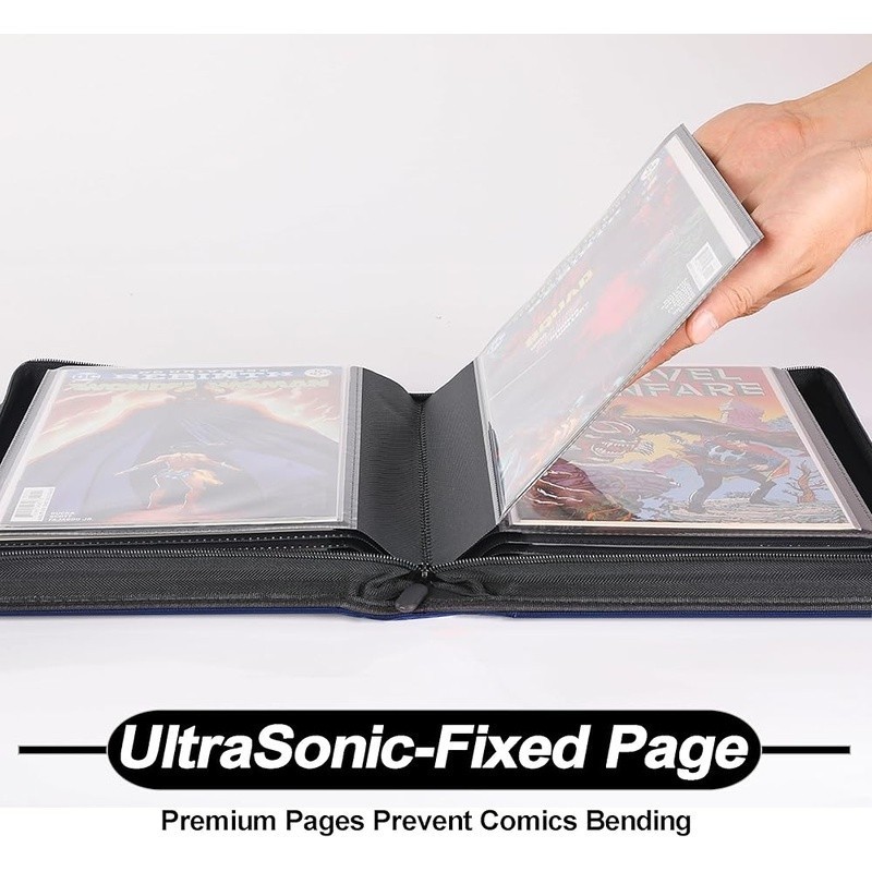 Comic Binder Storage Display 24 Comics Side-Loading Pockets Organization New