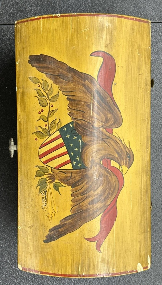 Vintage Trunk Eagle And Shield Design Disconnected Latches
