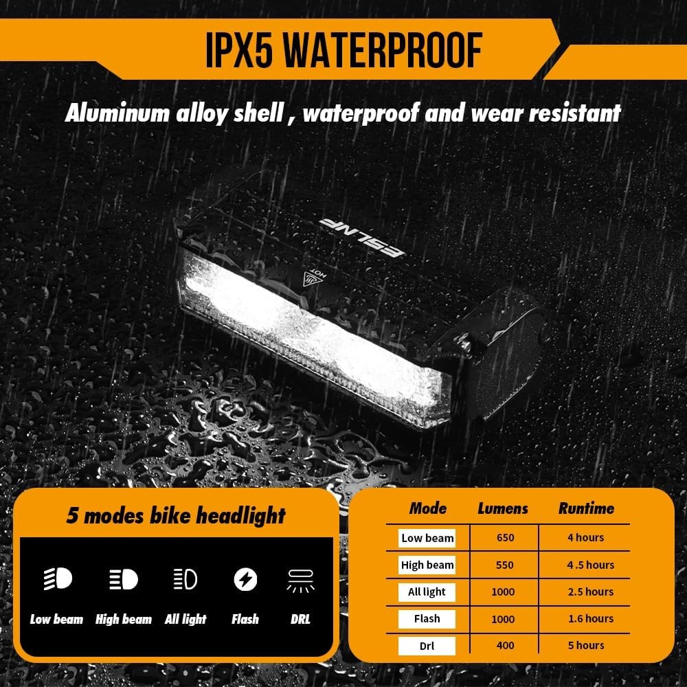 Super-Bright Waterproof Lights – USB Bicycle Front, Night Rides