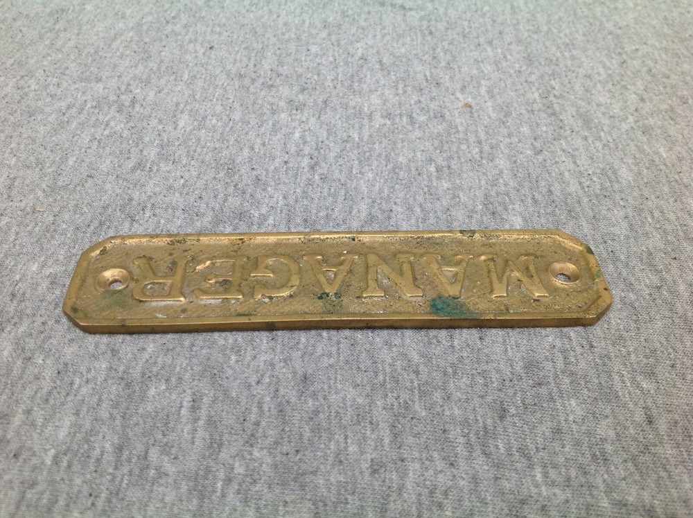 Brass "Manager" Plaque
