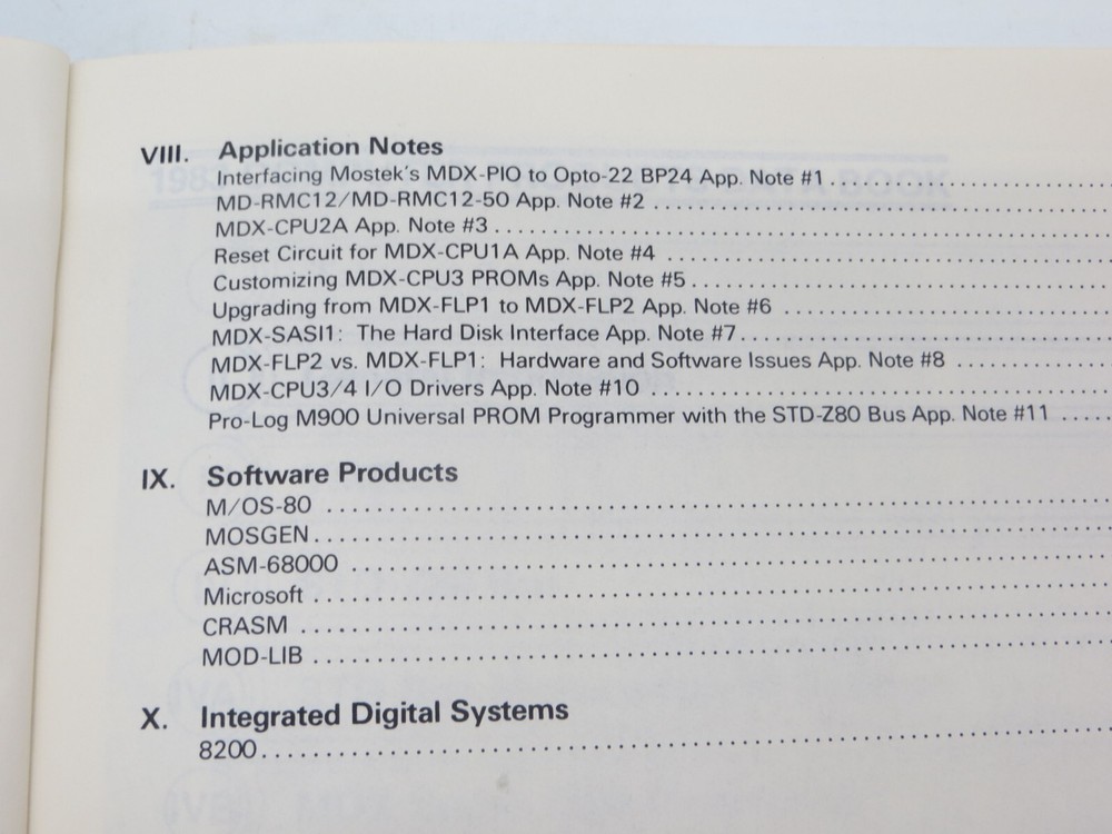 MOSTEK 1983 COMPUTER PRODUCTS DATA BOOK vintage computer tech book