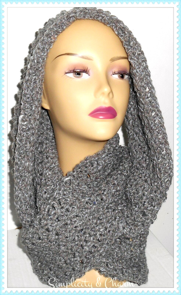 Wool Blend Gray Infinity Scarf